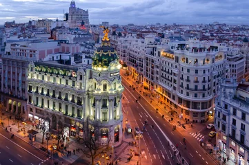Deurstickers Madrid Gran Via, Madrid.