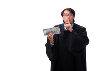 Young handsome judge isolated on white