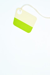 irregular paper tag on white background vertical template