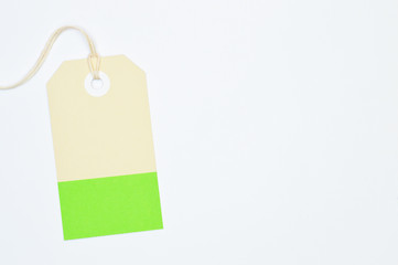 clipped rectangle paper tag on white background horizontal template