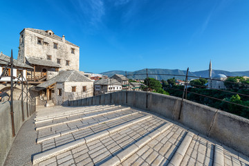 Fototapeta na wymiar View from Old Bridge in Mostar, Bosnia