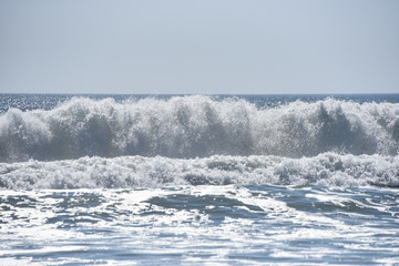 Giant wave splash in ocean
