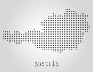 Austria pixel map. Vector illustration.