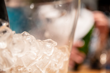 Ice Bucket for bride and groom with glass of champagne