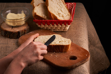 Fresh homemade bread. Crisp. Bread at leaven. Unleavened bread. dietary bread