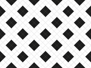 3d rendering. seamless modern white and black grid square art pattern wall background.