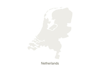 Mockup of Netherlands map on a white background. Vector illustration template