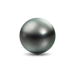 Vector Illustration. Shiny natural black pearl with light effects