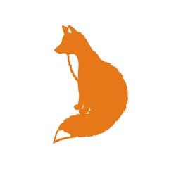 Obraz premium Silhouette of a sit fox