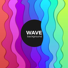 Wavy Colorful Background abstract design vector. Rainbow Waves creative template.