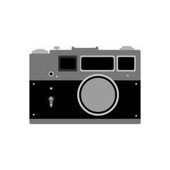 Retro camera. Isolated icon, logo, symbol, sign. Vector illustration.