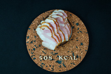 calorie foods smoked pork belly bacon 508 kcal 100 grams diet