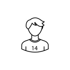 avatar soccer player outline icon. Signs and symbols can be used for web logo mobile app UI UX