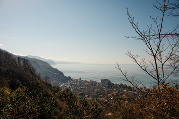 Landcape of the town and sea from the hill