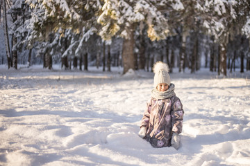 Healthy breath. Cold weather portrait. Winter concept