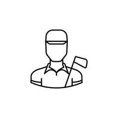 avatar golfer outline icon. Signs and symbols can be used for web logo mobile app UI UX