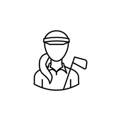 avatar golfer outline icon. Signs and symbols can be used for web logo mobile app UI UX