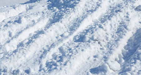 tire tracks on snow