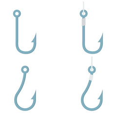 fishing hook flat isolated on white background