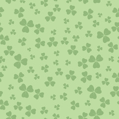 light green seamless pattern for patricks day - vector background with shamrock