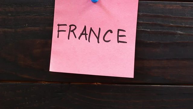 France word on the sticker