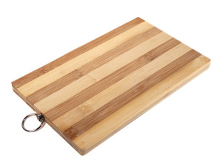wooden cutting board isolated on white background