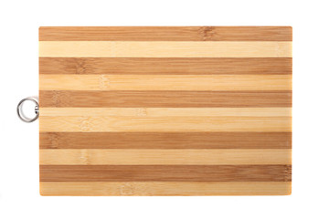 wooden cutting board isolated on white background