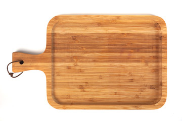 wooden cutting board isolated on white background