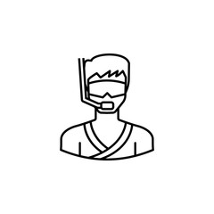avatar snorkeling outline icon. Signs and symbols can be used for web logo mobile app UI UX