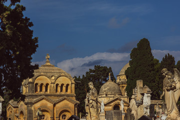 Fototapeta na wymiar View to crypt and graves on Addolorata cemetery