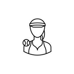 avatar tennis player outline icon. Signs and symbols can be used for web logo mobile app UI UX
