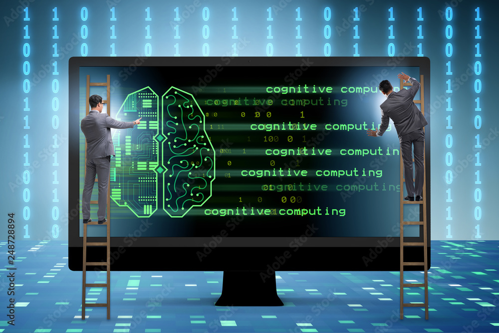 Wall mural cognitive computing and machine learning concept