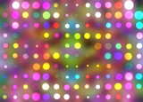 Abstract multicolored kaleidoscope glowing blurry confetti pattern. Comic background.