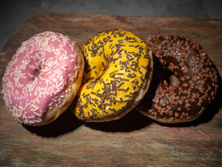 American donuts, donuts, dessert, chocolate donut