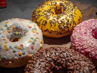 American donuts, donuts, dessert, chocolate donut