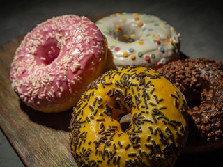 American donuts, donuts, dessert, chocolate donut