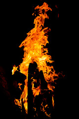 Flame of fire on a black background