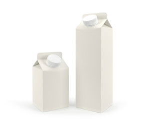 Packaging of milk of different volume.