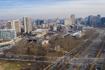 Fototapeta na wymiar Amazing aerial photo Downtown Philadelphia PA