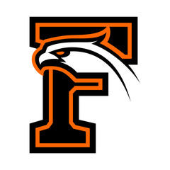 Letter F with eagle head. Great for sports logotypes and team mascots.
