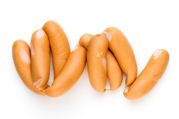 Pork sausage isolated on white background.