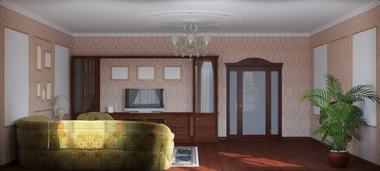 interior visualization, 3D illustration