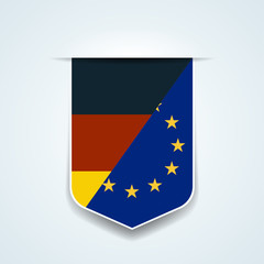 Germany and European Union Shield label Illustration