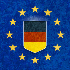 Germany and European Union Shield label Illustration