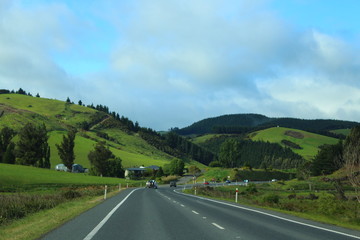 Long Road through the hills in New Zealand