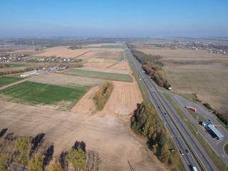 panoramic view of rural landscape in Belarus in autumn