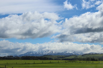 Dramatic sky in New Zealand landscape