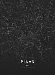 Map of Milan, Italy - obrazy, fototapety, plakaty