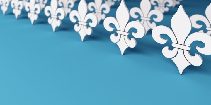 Mardi Gras Fleur-de-Lis Group. 3D Render Illustration