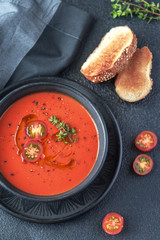 Bowl of spicy tomato soup